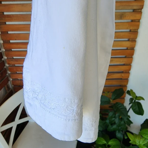 Y2K RIPCURL pants  white linen/viscose/cotton casual Size 12 - Picture 5 of 11